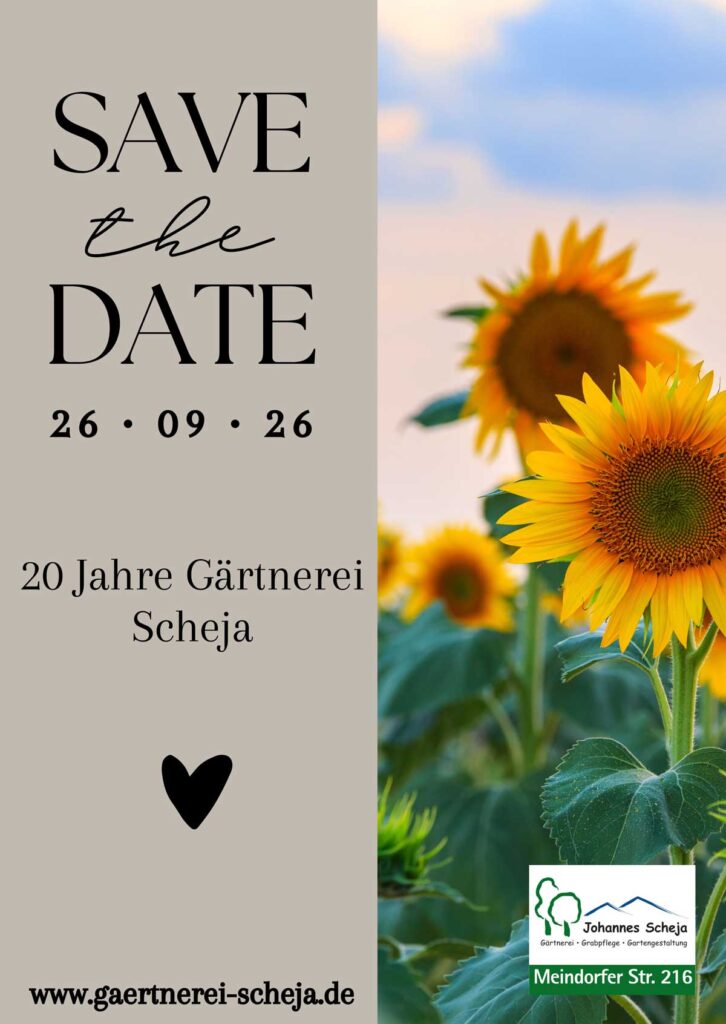 Save the Date Jubiläum Gärtnerei